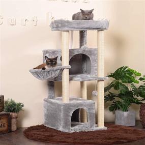 img 2 attached to Hey-brother Cat Tree: Multi-Level Condo with Sisal Scratching Posts, Plush Condos, and Big Perches