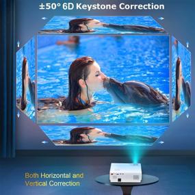 img 1 attached to 🎥 WiMiUS P28 WiFi 4K Projector: Native 1920x1080, 10000:1 Contrast, 400’’ Screen, Zoom, Keystone Correction - Perfect for Home Theater and Outdoor Movie