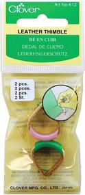 img 2 attached to Clover Leather Thimble 612: Pack 🍀 of 2 Premium Quality Thimbles for Effortless Sewing