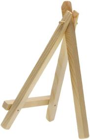 img 2 attached to 🖼️ Set of 12 Shapenty 6 Inch Mini Natural Wood Art Craft Photo Business Card Canvas Oil Painting Drawing Display Easels Table Number Tripod Holders Stands