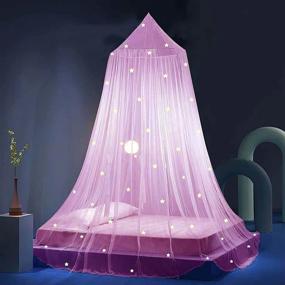 img 4 attached to 🌟 Enchanting Glow-in-the-Dark Stars Bed Canopy for Girls - Beautiful Princess Canopy for Bed Room Décor in Pink!