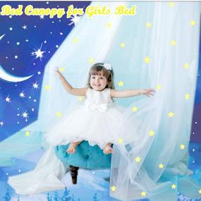 img 3 attached to 🌟 Enchanting Glow-in-the-Dark Stars Bed Canopy for Girls - Beautiful Princess Canopy for Bed Room Décor in Pink!