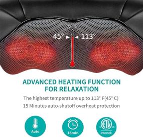 img 1 attached to Relieve Muscle Pain with Shiatsu Neck and Back Massager – Nekteck Electric Deep Tissue 3D Kneading Massage Pillow for Home, Office, and Car Use with Soothing Heat