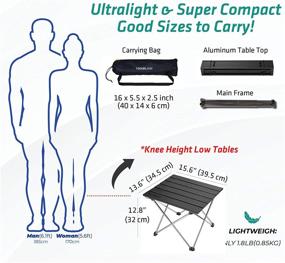 img 2 attached to Lightweight Folding Camping Table - Portable Beach Side Table with Bag - Collapsible Picnic Table for Outdoor Cooking, Backpacking, RV Folding, Travel - Aluminum Mini Camp Tables