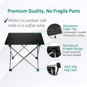 img 1 attached to Lightweight Folding Camping Table - Portable Beach Side Table with Bag - Collapsible Picnic Table for Outdoor Cooking, Backpacking, RV Folding, Travel - Aluminum Mini Camp Tables