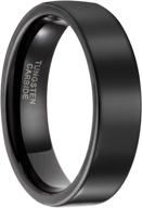 frank s. burton 6mm/8mm black tungsten wedding rings - beveled edge - men's & women's band in sizes 4-15 logo