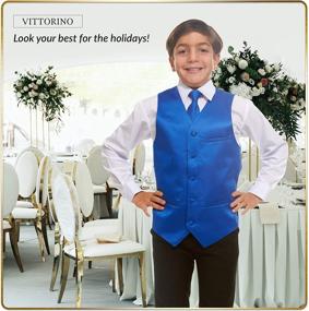 img 2 attached to Vittorino Formal Tuxedo Bowtie Handkerchief Boys' Clothing for Suits & Sport Coats