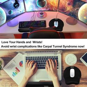 img 3 attached to 🖱️ Gimars Superfine Fiber Soft Smooth Gel Ergonomic Mouse Pad Wrist Support & Keyboard Wrist Rest for Computer, Laptop, Mac, Gaming and Office - Upgraded Design for Durability, Comfort, and Pain Relief