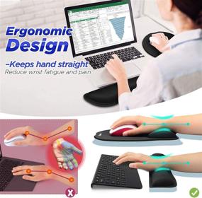 img 2 attached to 🖱️ Gimars Superfine Fiber Soft Smooth Gel Ergonomic Mouse Pad Wrist Support & Keyboard Wrist Rest for Computer, Laptop, Mac, Gaming and Office - Upgraded Design for Durability, Comfort, and Pain Relief