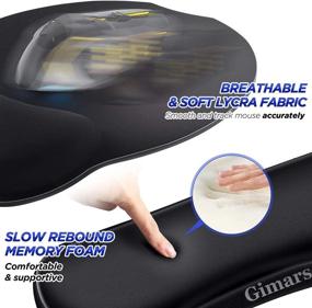 img 1 attached to 🖱️ Gimars Superfine Fiber Soft Smooth Gel Ergonomic Mouse Pad Wrist Support & Keyboard Wrist Rest for Computer, Laptop, Mac, Gaming and Office - Upgraded Design for Durability, Comfort, and Pain Relief