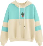 👚 sweatyrocks women's long sleeve colorblock pullover fleece hoodie: ultimate sweatshirt top for women logo