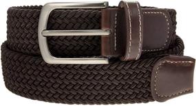 img 1 attached to Elevate Your Style with Braided Silver Leather Elastic Stretch Men's Belt Accessories