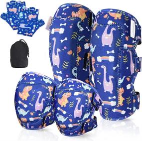 img 4 attached to 🛹 Protective Gear Set: Adicop Soft Kids Knee Pad Elbow Pads for 3-8 Year Old Girls and Boys - Ideal for Skateboarding, Cycling, Skate Biking