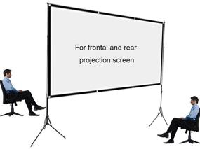 img 1 attached to 🎥 Foldable Portable Projector Screen Stand - Ideal for Outdoor Projector Movies, Front and Rear Projection, with Adjustable Background Stand