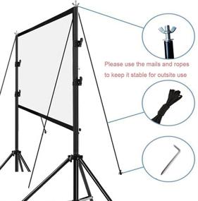 img 2 attached to 🎥 Foldable Portable Projector Screen Stand - Ideal for Outdoor Projector Movies, Front and Rear Projection, with Adjustable Background Stand