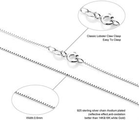 img 3 attached to 📿 SAKAIPA 0.6mm Box Chain - 925 Sterling Silver Necklace with Spring Clasp - Italian Chain Necklace - Super Thin & Strong - Available in 16/18/20/22/24 Inch Lengths