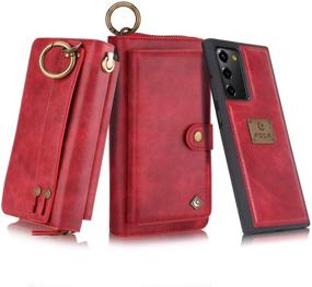 img 3 attached to 👜 Protective and Stylish S20 FE 5G Wallet Case - Multifunctional PU Leather Clutch with Card Slots, Cash Purse, and Zip Wristlet (S20 FE 5G Red)