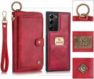 👜 protective and stylish s20 fe 5g wallet case - multifunctional pu leather clutch with card slots, cash purse, and zip wristlet (s20 fe 5g red) logo