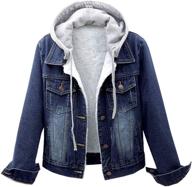 🧥 stay cozy in style: lifeshe women's winter detachable hoodie sherpa fur fleece lined denim jean trucker jacket coat logo