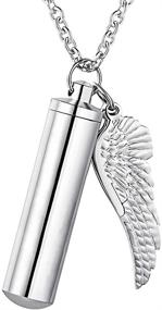 img 4 attached to Cremation Necklace Cylinder Eternity Stainless