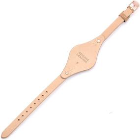 img 1 attached to THEAGE Genuine Leather Watch Strap With 8Mm Spring Bar Replacement For Fossil ES3148 ES4119 ES4176 ES3262 ES3077 Beige