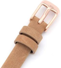 img 2 attached to THEAGE Genuine Leather Watch Strap With 8Mm Spring Bar Replacement For Fossil ES3148 ES4119 ES4176 ES3262 ES3077 Beige