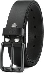 img 4 attached to 👌 Genuine Distressed Leather Chaoren One Piece Men's Belt Accessories