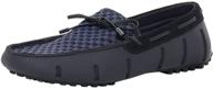 👞 black woven loafers for men by swims logo