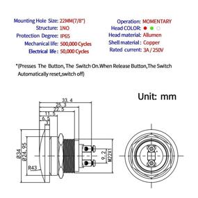 img 2 attached to 🔌 Industrial Waterproof Momentary Mushroom Terminal EJ22 241A: Reliable Electrical Solution