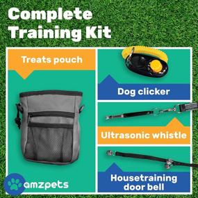 img 2 attached to AMZpets Dog Training Set: Clicker, Treat Pouch, Door Bells, Whistle 🐶 - Complete Puppy Starter Kit for Command Training, Bark Control, and Potty Training