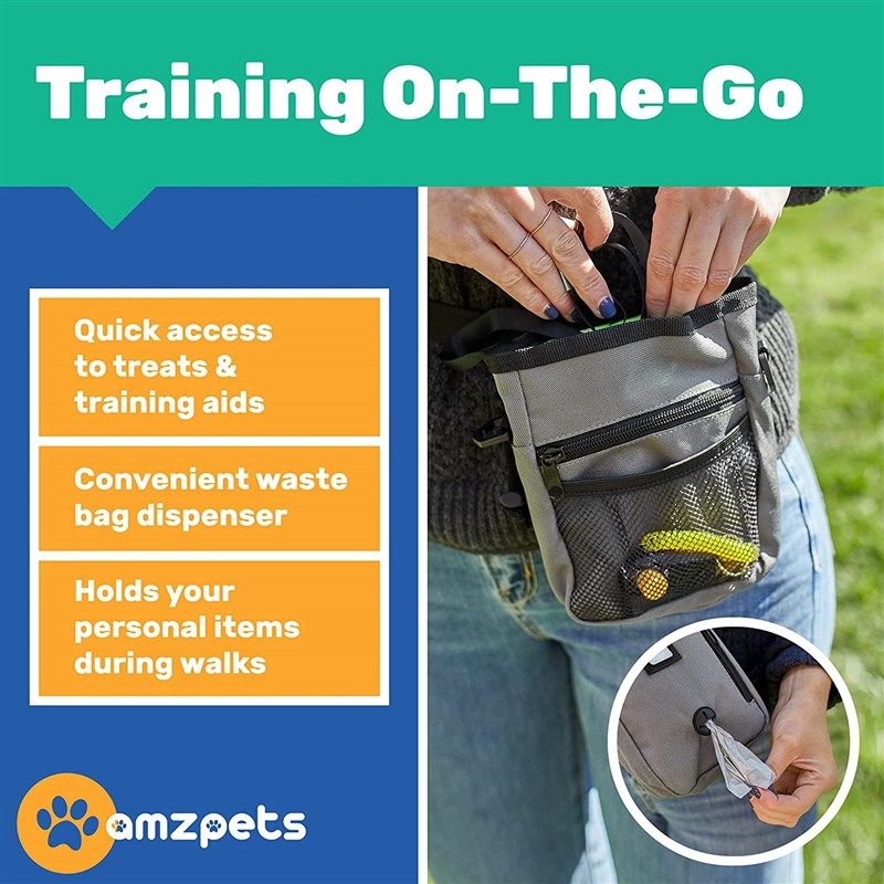 AMZpets Dog Training Kit - Clicker, Treat Pouch, Door Bells