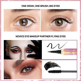 img 2 attached to 👁️ OKENTEN Waterproof Eyeliner Pencil and Mascara Set - 4D Silk Fiber, Long-lasting Black Mascara for Thickening Eyes Makeup, Smudge-Proof and All-Day Wear