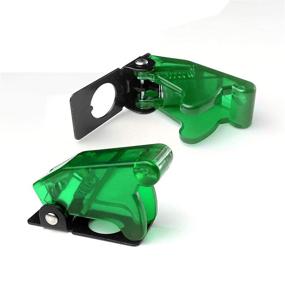 img 1 attached to MGI SpeedWare Safety Flip Covers For Toggle Bat-Handle Switch 5-Pack (Green)