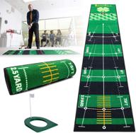 9.8'x1.6' putting green mat for home use - indoor/outdoor eco-friendly training mat for golf practise - anti-slippery rubber material for professional golf training logo