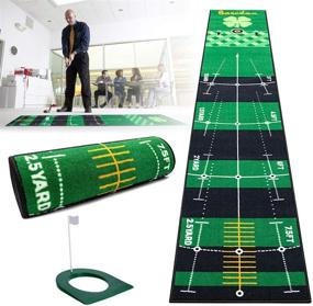 img 4 attached to 9.8'x1.6' Putting Green Mat for Home Use - Indoor/Outdoor Eco-Friendly Training Mat for Golf Practise - Anti-Slippery Rubber Material for Professional Golf Training