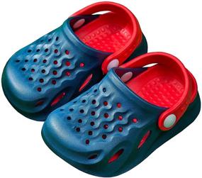 img 1 attached to 👦 Ainikas Dark Blue Boys' Toddler Non-Slip Slippers: Comfortable Clogs & Mules