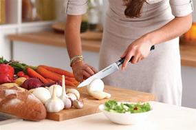 img 1 attached to 🔪 Нож-разделочный MASTERLON черного цвета с тройными заклепками и лезвием из нержавеющей стали длиной 8 дюймов