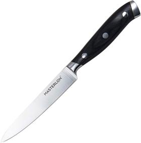 img 4 attached to 🔪 Нож-разделочный MASTERLON черного цвета с тройными заклепками и лезвием из нержавеющей стали длиной 8 дюймов