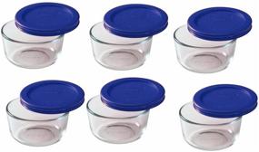 img 2 attached to 🍽️ 6-Pack Pyrex Storage 1 Cup Round Dish Container Set - Clear with Blue Lid