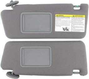 img 4 attached to Enhance Visibility and Style with NewYall Set of 2 Gray Sun Visors - Left & Right Sides (No Vanity Light)