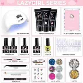 img 3 attached to 🌟 SXC Cosmetics P-11 Poly Extension Gel Nail Kit - Lazy Girl Series with 48W UV Lamp: All-in-One Poly Nail Gel Extension, Gel Builder for Enhancement - Perfect Starter Kit for Nail Technicians