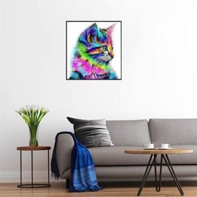 img 2 attached to 🐱 Vibrant 5D Cat Diamond Painting Kit - Full Drill DIY Rhinestone Art for Home Wall Décor