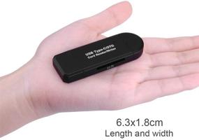 img 1 attached to Переносной считыватель карт памяти SD, считыватель карт Micro SD/TF Compact Flash с 3-в-1 📱 адаптером USB Type C/Micro USB Male, совместимый с ПК, ноутбуками, смартфонами и планшетами.