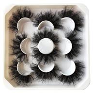 👁️ 25mm fluffy dramatic faux mink lashes multipack - 5 pairs pack thick long messy crossed false eyelashes, ideal for enhanced eye beauty logo