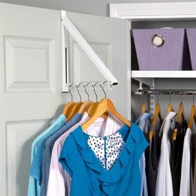 img 3 attached to 🚪 White Over the Door Closet Valet - Single Hook Retractable Collapsible Folding Hanging Rack Organizer for Clothes & Towels - Ideal for Bathrooms, Dorm Rooms, etc. (Includes One Hook)