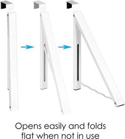 img 2 attached to 🚪 White Over the Door Closet Valet - Single Hook Retractable Collapsible Folding Hanging Rack Organizer for Clothes & Towels - Ideal for Bathrooms, Dorm Rooms, etc. (Includes One Hook)