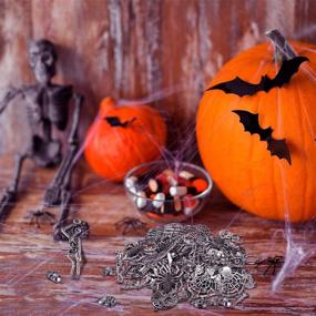 img 3 attached to 🎃 80 Halloween Charms Pendants in Antique Silver, Ideal for DIY Necklace or Bracelet Making and Halloween Jewelry Accessory