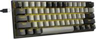 компактная механическая клавиатура 60% - игровая клавиатура e-yooso с красными переключателями, однотонной подсветкой и портативным дизайном - идеально подходит для геймеров - серо-черная. логотип
