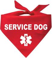 🐾 tees & tails service dog triangle dog bandana: assorted colors for style and function логотип