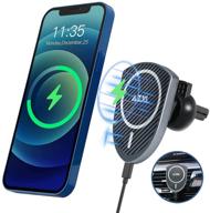 🚗 azxl magnetic wireless car charger: fast charging mount for iphone 12 models with secure air vent clamp logo